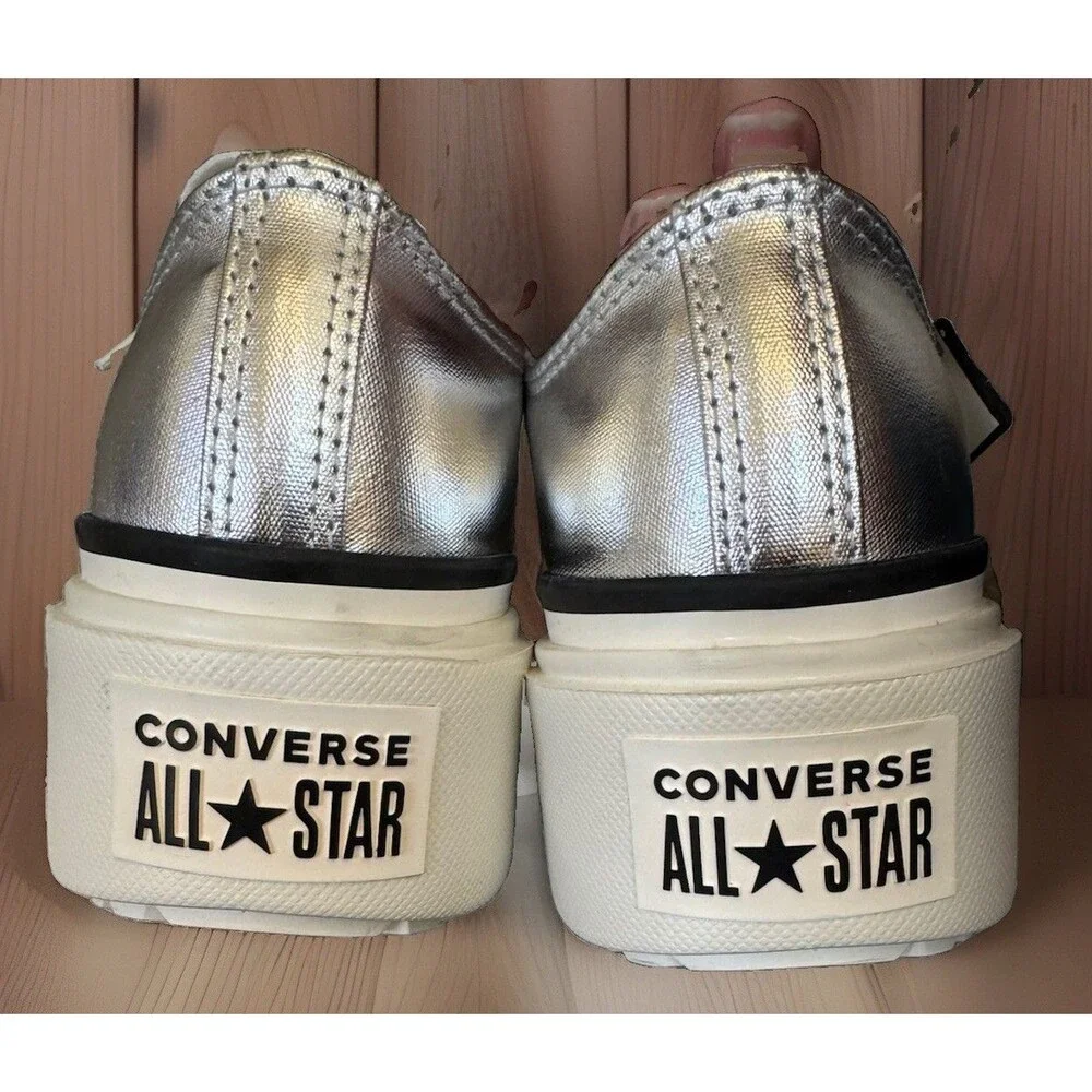 CONVERSE W/9.5 M/7.5 Chuck Taylor All Star Lift Double Stack Platform Metallic